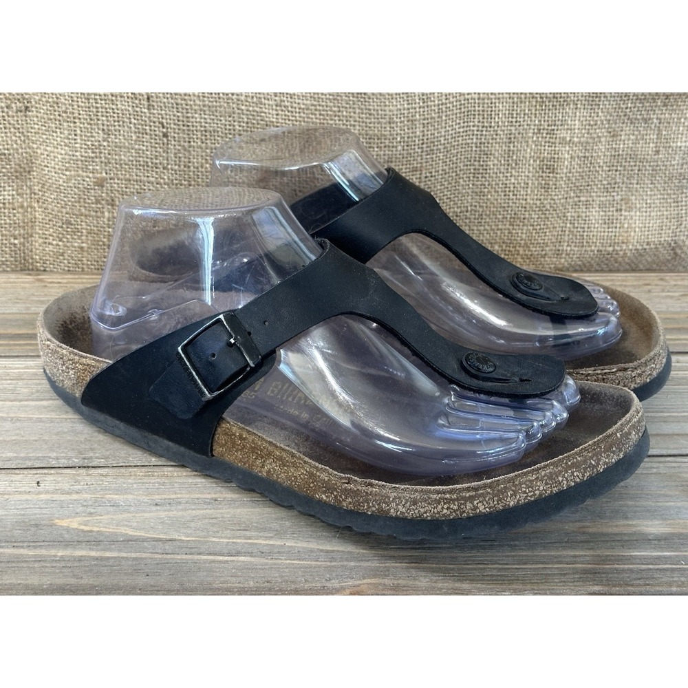 Birkenstock Gizeh Sandals Slides Boho Women 10 Black Good